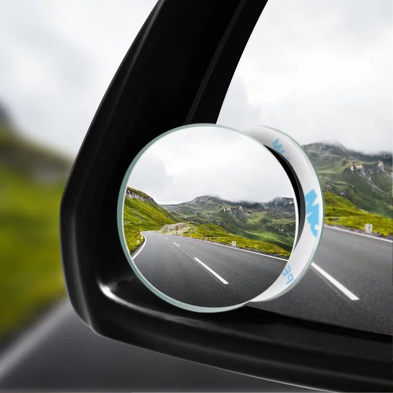 2Pcs 360 Degree Adjustable Blind Spot Mirror Car Auxiliary Rearview Convex Mirror Round Frame Wide Angle Mirrors for Car Reverse