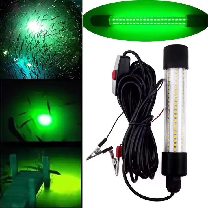 Underwater Fishing Night Light Outdoor Fishing Light 12V   15W  Fish Catching Lamp 108LED Night Fishing Lure Delivery Without Battery