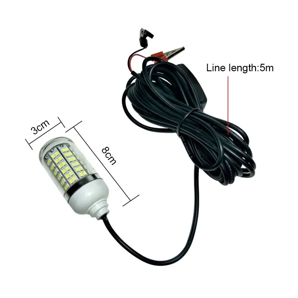 underwater fishing light,12V LED Fishing Trap Light 100W IP68 Lure Fish Finder Lamp 108 Leds 2835SMD Attracts Prawns Squid Krill 4 Colors LED Pool Lights