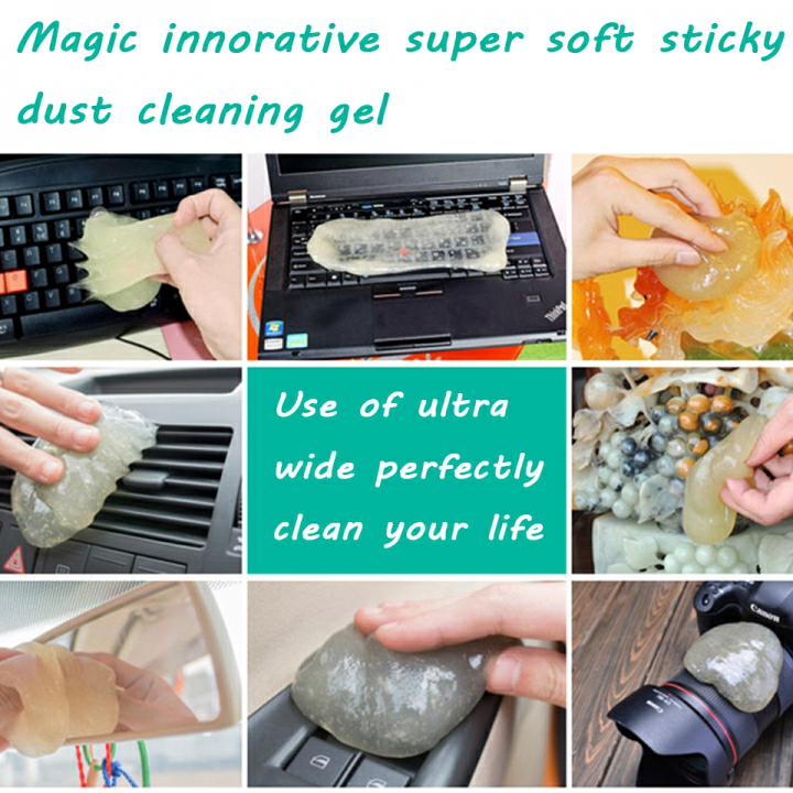 Keyboard Cleaner Universal Cleaning Gel Dust Cleaner Tool Clean Putty,Car Wash Interior Car Cleaning Gel Slime Machine Auto Vent Magic Dust Remover Glue Computer Keyboard Dirt Cleaner Supplies