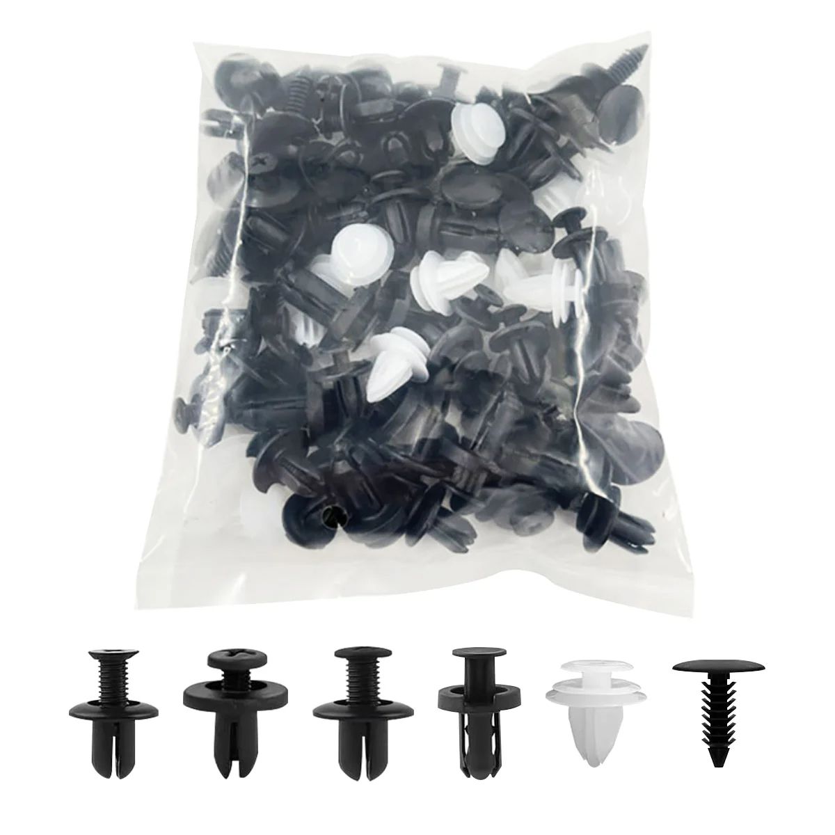 100pcs Auto Fastener Clip Mixed Car Body Push Retainer Pin Rivet Bumper Door Trim Panel Fastener Kit Car Clips