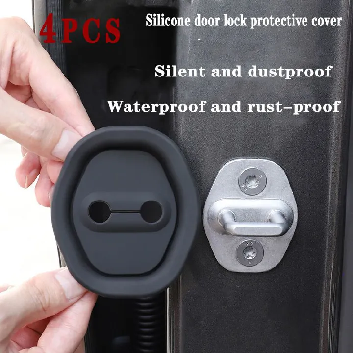 4PCS door shock absorption cushion pad,Upgrade Car Door Closing Shockproof Silicone Cushion Mute Shock Absorber Protective Covers Car Door Latch Accessories