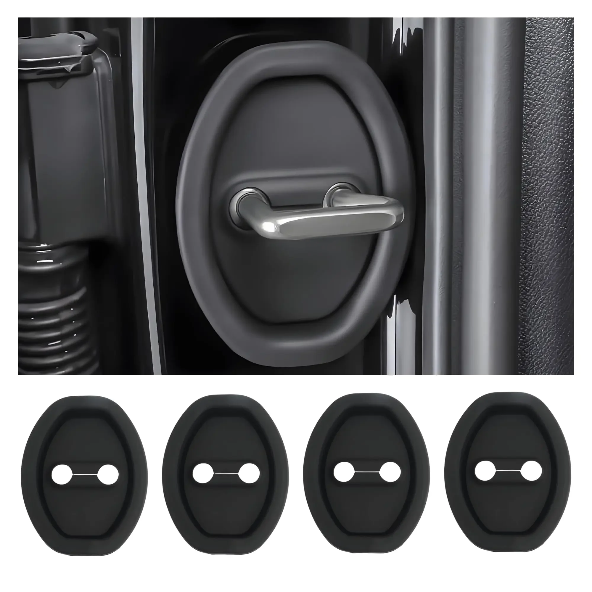 4PCS door shock absorption cushion pad,Upgrade Car Door Closing Shockproof Silicone Cushion Mute Shock Absorber Protective Covers Car Door Latch Accessories
