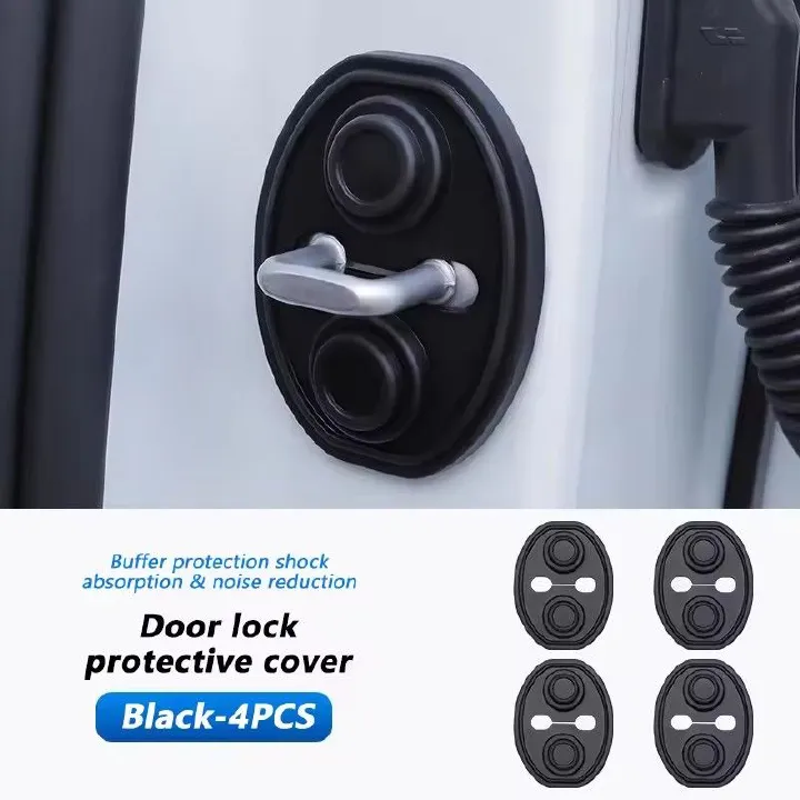 4PCS door shock absorption cushion pad,Upgrade Car Door Closing Shockproof Silicone Cushion Mute Shock Absorber Protective Covers Car Door Latch Accessories