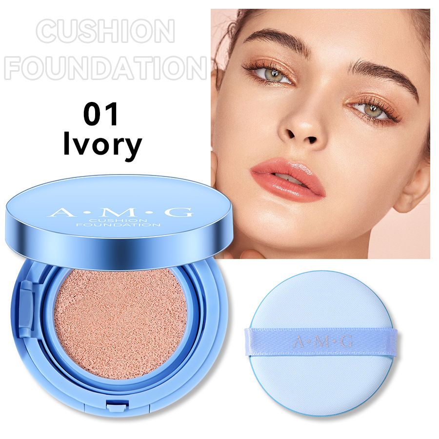 AMG Air Cushion BB Cream ,3 Color Air Cushion BB Cream with Mirror Highlighting Air Cushion Puff Box Plastic Waterproof Foundation Make-up BB Cream