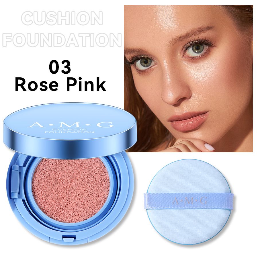 AMG Air Cushion BB Cream ,3 Color Air Cushion BB Cream with Mirror Highlighting Air Cushion Puff Box Plastic Waterproof Foundation Make-up BB Cream