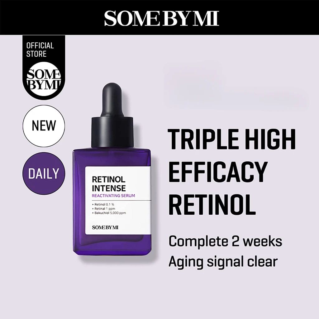 SOME BY MI Retinol Intense reactivating Face Serum with Bakuchiol. Moisturizes, Removes Acne Marks, Wrinkles, Fine Lines, Pigmentations, Dark Spots, Is Anti-Aging, Improve Elasticity, Soothes & Renews