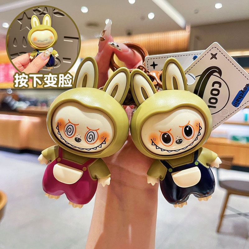New face changing canvas keychain cute cartoon cosplay toy couple bag pendant small gift hot selling,Original Face-Changing Keychain Cute Cartoon Children's Toy Couple Bag Pendant Claw Machine