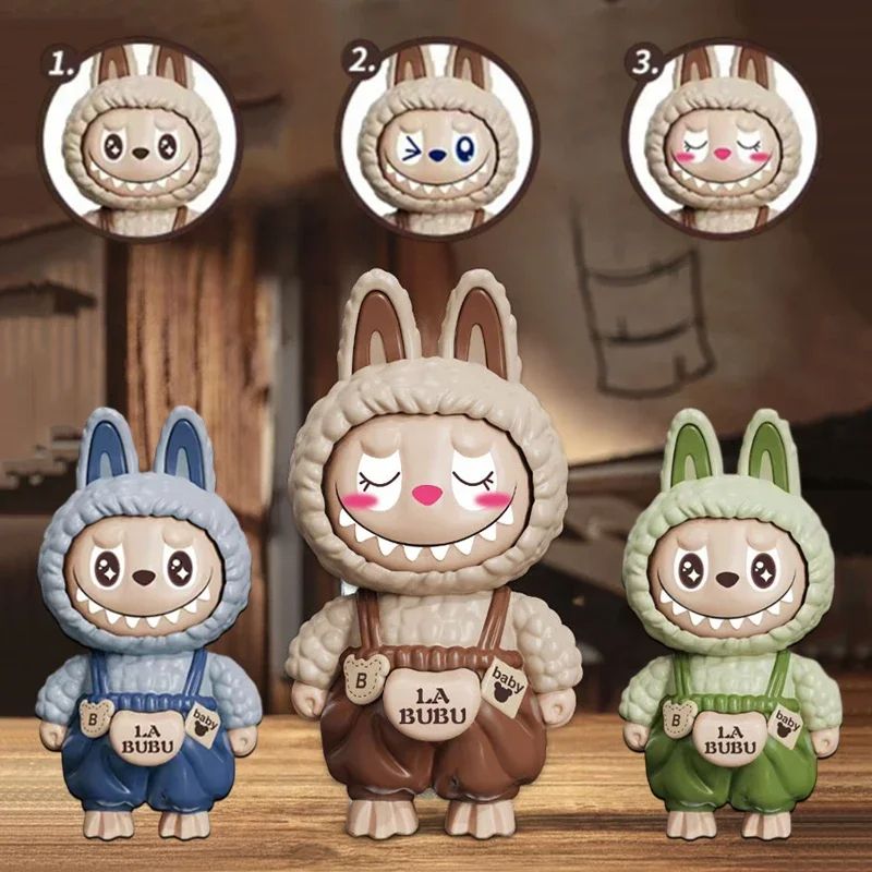 Press Face Changing Doll Toy Pendant Creative Cartoon Keychain Decompression Cute Face Changing Game Car Keychain Desktop Decor