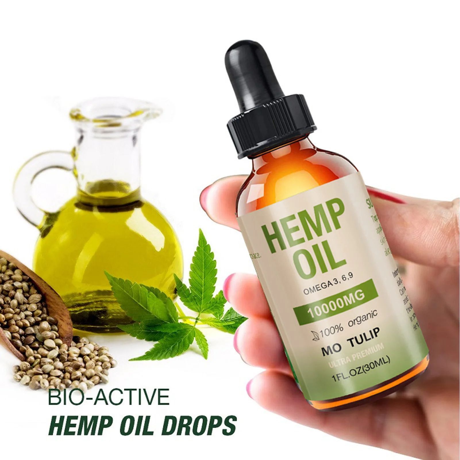 10000MG Organic Hemp Seed Oil Essential Oil Extract For Anxiety & Stress Relief Improve Sleep Soothing Fatigue Body Massage Oil Help Sleep