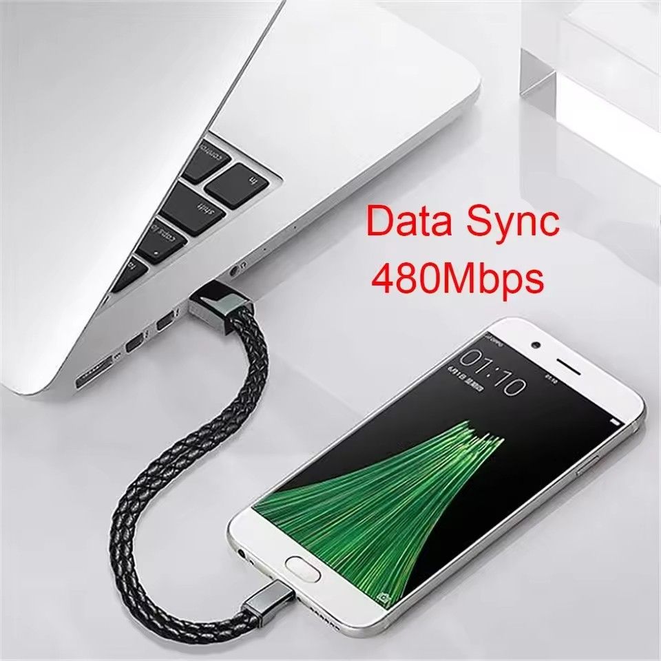 Outdoor Portable Leather Mini Micro USB Bracelet Charger Data Charging Cable Sync Cord