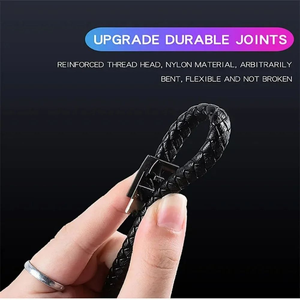 Outdoor Portable Leather Mini Micro USB Bracelet Charger Data Charging Cable Sync Cord