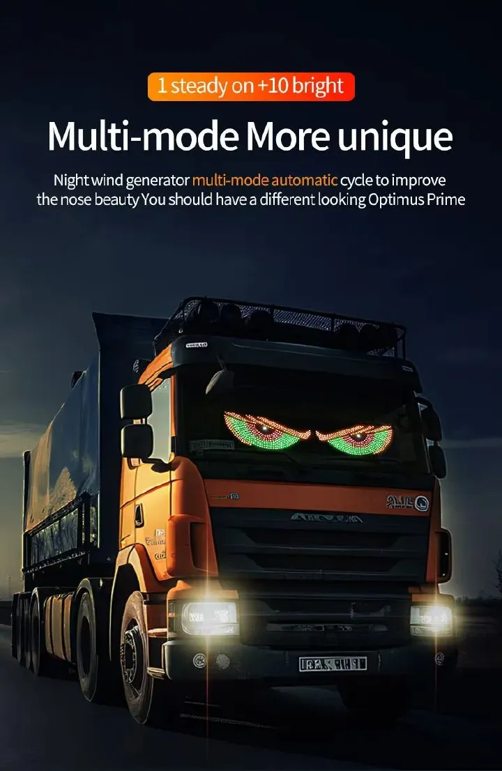 Truck Devil's Eye Light RGB Dynamic Demon Eye Decorative Light Led Display Decor Pixel Panel Windshield USB 5V Multi-Mode Lamp