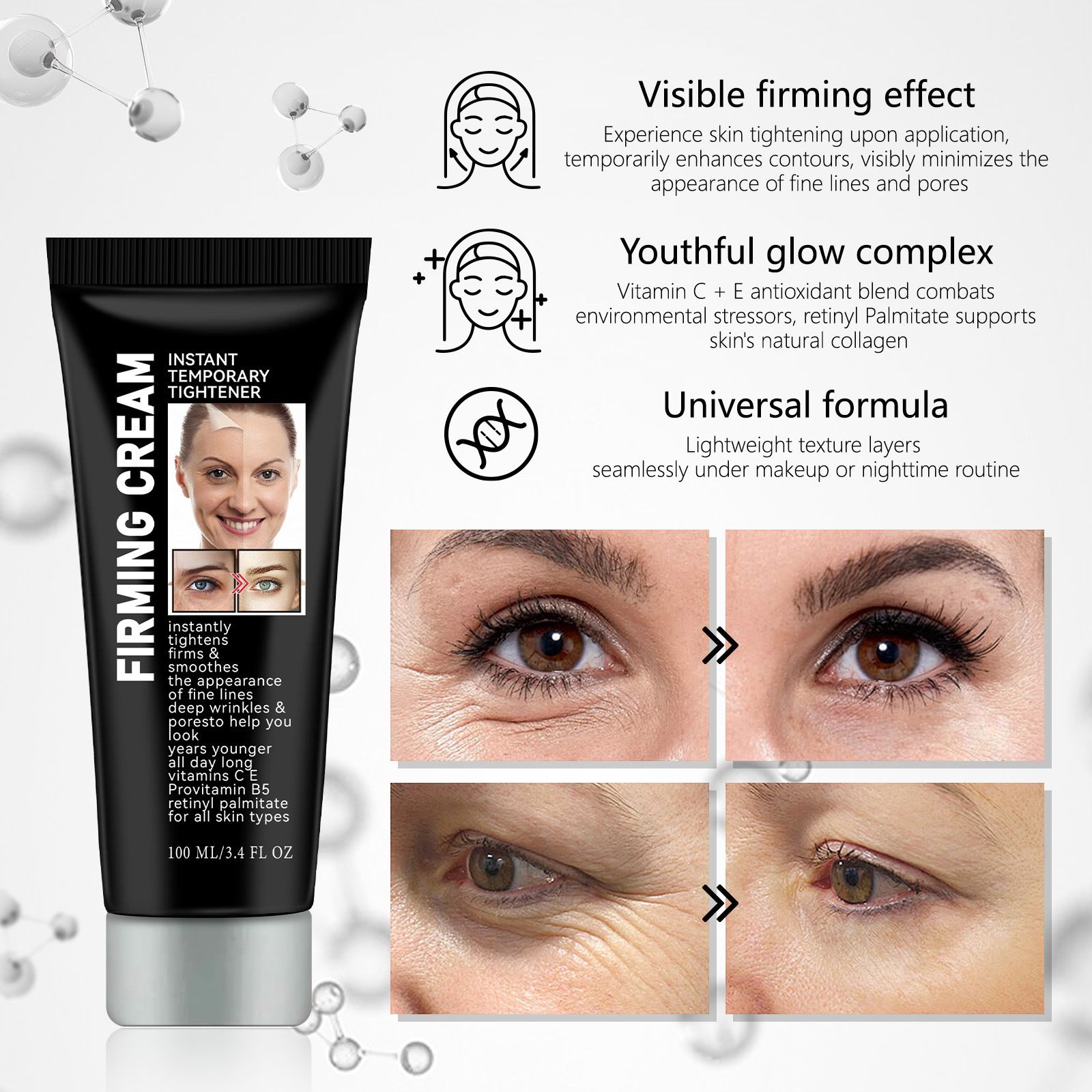 100g Firming Cream Skin Tightening Cream For Face Anti Wrinkle Face Cream Deep Nourishing Wrinkle Repairing Lotion