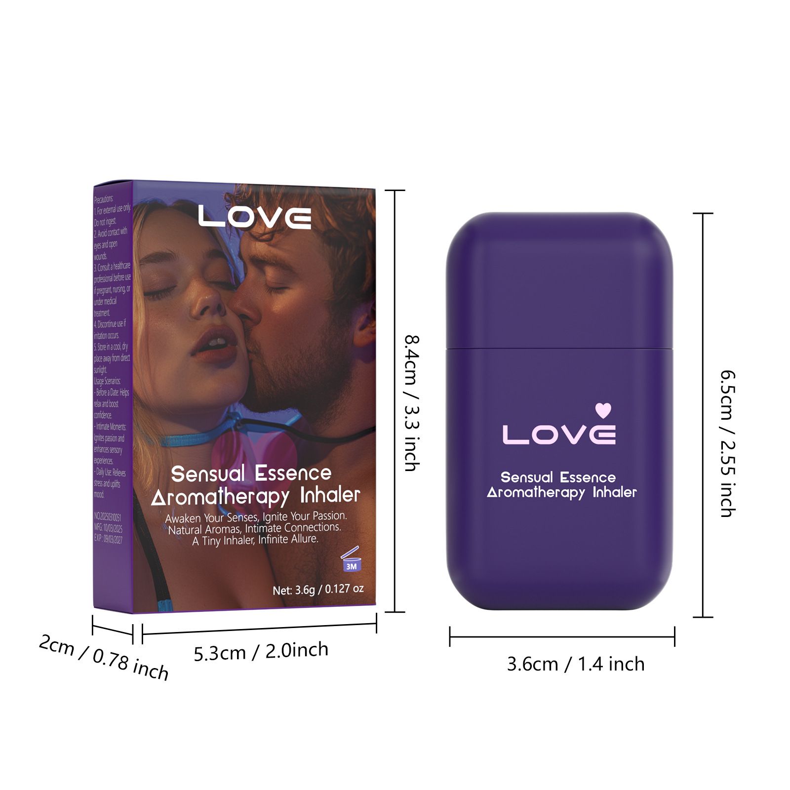 Sensory Essence Exudes A Unique Charm Let Her Feel It Gently Romantic For A More Harmonious Couple Married Life,Energy Enhancement Nasal Inhaler Aromatherapy Inhaler Stick Eliminate Drowsiness
