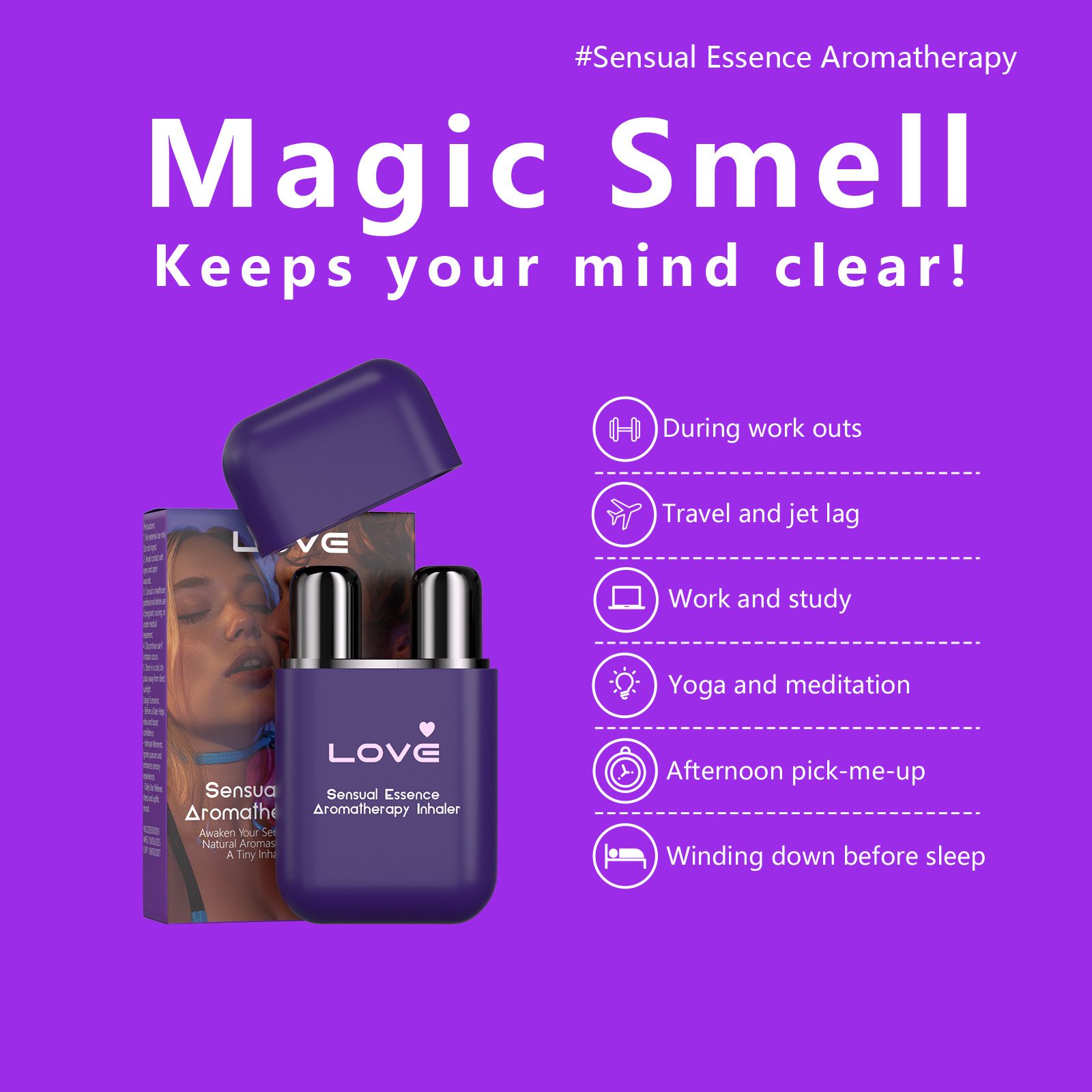 Sensory Essence Exudes A Unique Charm Let Her Feel It Gently Romantic For A More Harmonious Couple Married Life,Energy Enhancement Nasal Inhaler Aromatherapy Inhaler Stick Eliminate Drowsiness