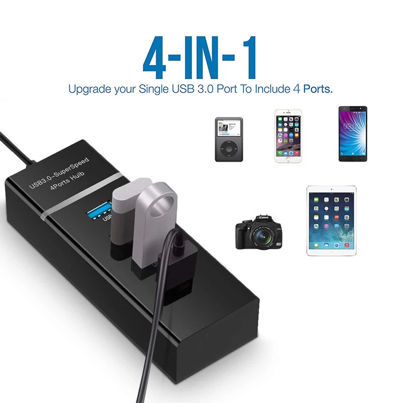 4  Port USB 3.0 5Gbps High Speed USB Hub Splitter Multiport For PC Computer Docking Station Adapter For Macbook PC Laptop