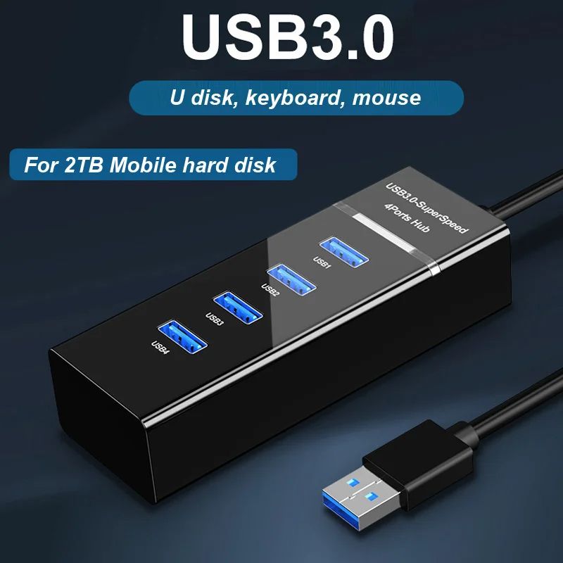 4  Port USB 3.0 5Gbps High Speed USB Hub Splitter Multiport For PC Computer Docking Station Adapter For Macbook PC Laptop