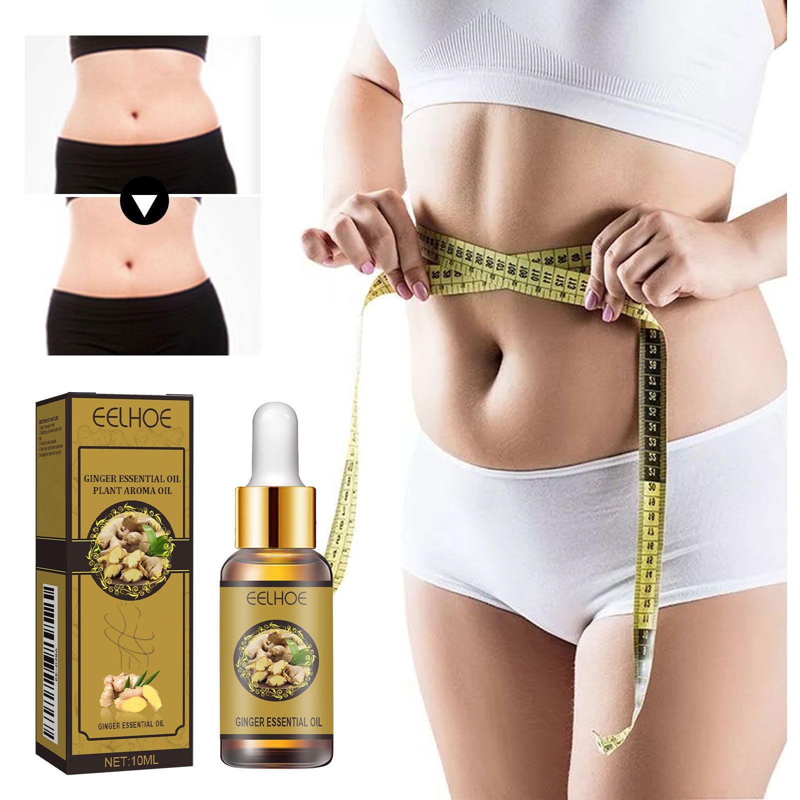 EELHOE Body Slimming Essential Oil Cellulite Remover Belly Slim Firming shaping Tummy Fat Burner Lose Weight Massage Oils 2024,Abdomen & Hips - Natural Formula For Toning & Moisturizing