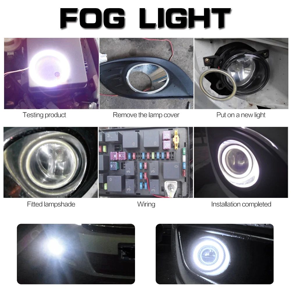 COB LED Headlight Angel Eyes Bulb Halo Ring Lamp Car Daytime Running Light DRL Fog Light DC 12V Styling Light Decorative Lights