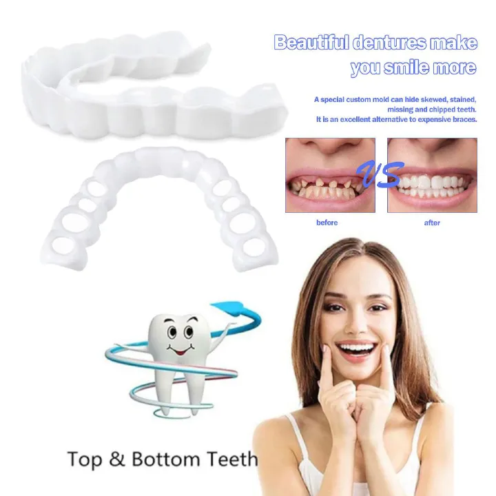 Veneer Snap-on Teeth Kit Fake Temporary Tooth Whitening Replacement Temporary Tooth Replacement White Snap Repair Fitting Kit