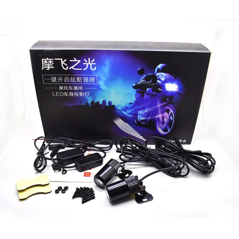 2PCS Car Angel Wings Welcome Light Motorcycle Angel Wings LED Welcome Lights 12-24V Atmosphere Lamp LED Car Door Warning Light