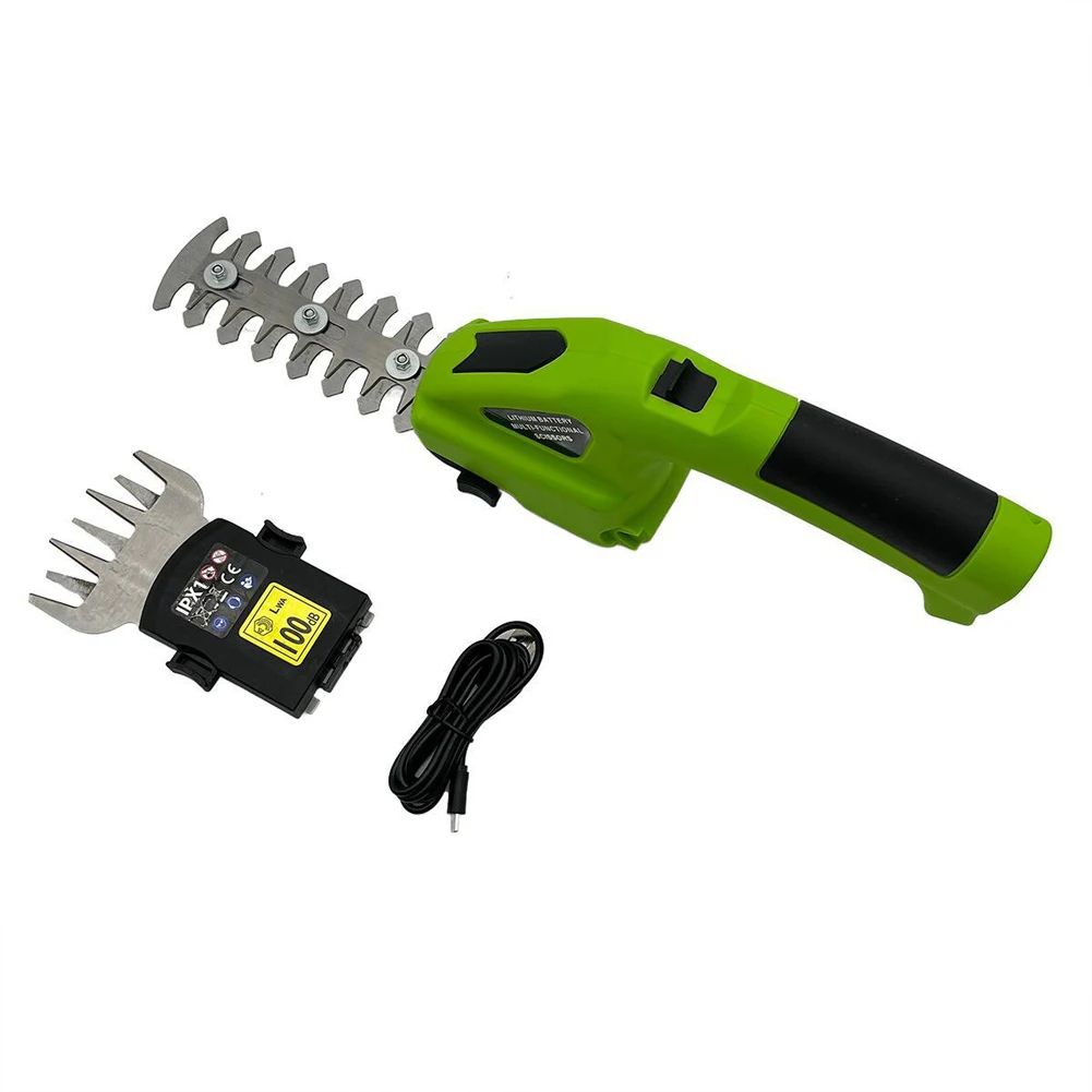 2-in-1 Handheld Hedge Trimmer Electric Grass Trimmer Lightweight Shrub Trimmer Green Garden Bush Trimmer Cordless