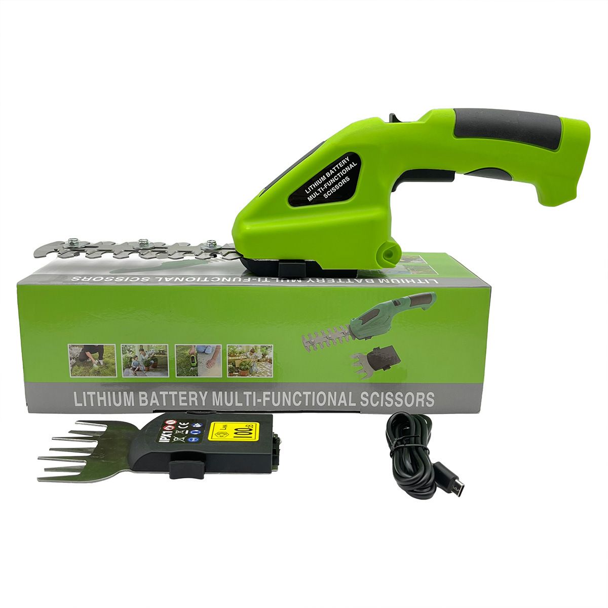 2-in-1 Handheld Hedge Trimmer Electric Grass Trimmer Lightweight Shrub Trimmer Green Garden Bush Trimmer Cordless