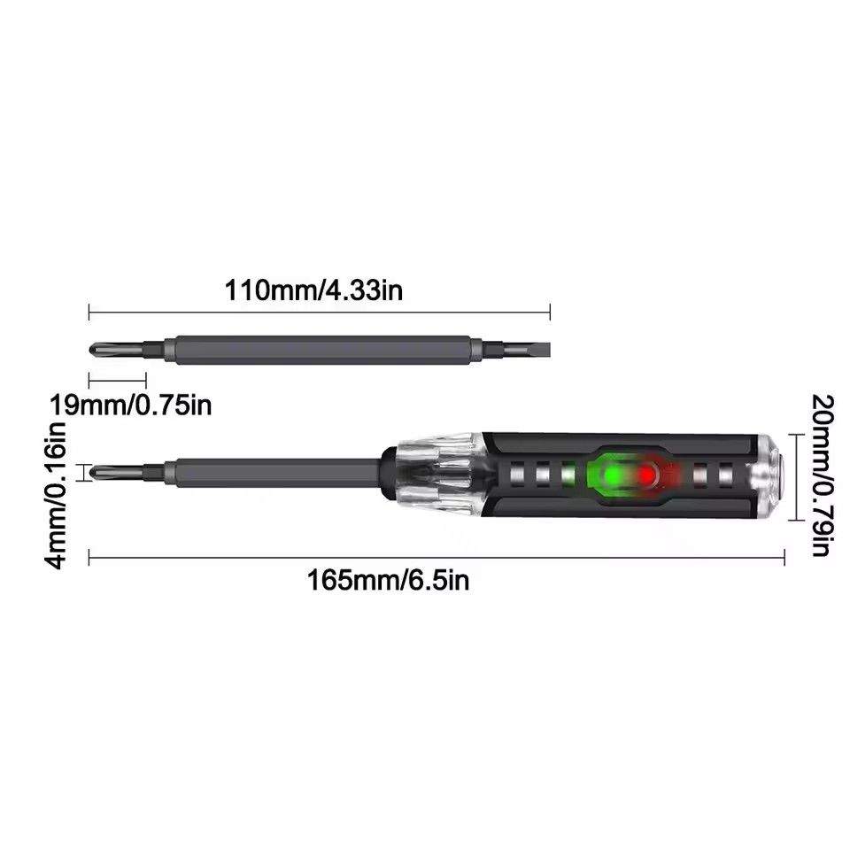 Electrical Tester Pen, 2-In-1 Electricity Detector Strong Magnetic Tester Pen ,High Torque Slotted Electric Pen