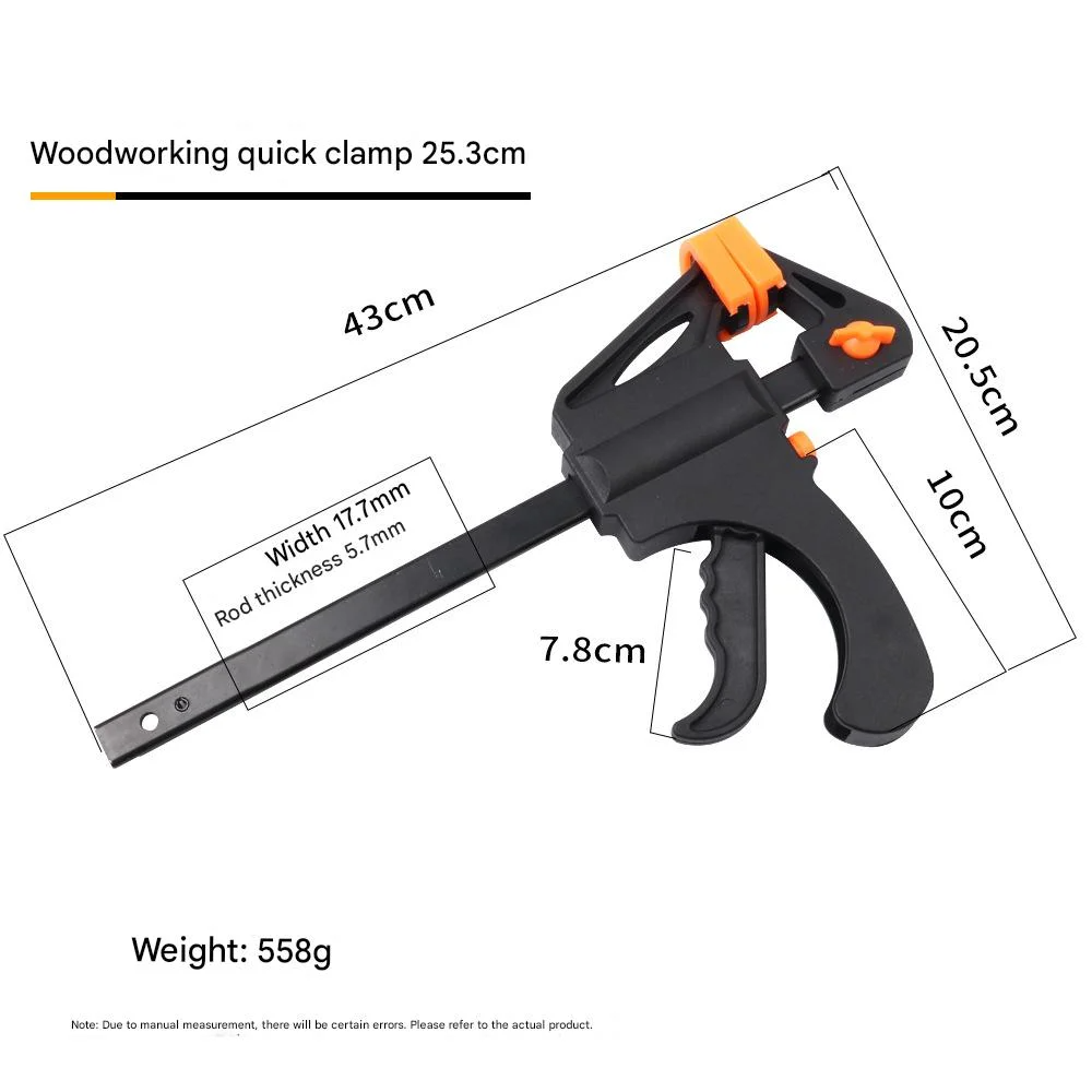 4"/6"/8"/10"/12"/18" Bar Clamps for Woodworking, Small Bar Wood Clamps for Crafts, One Hand Clamp/Spreader, Light Duty, 1-Pack
