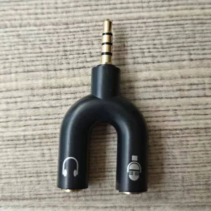 3.5mm headphone splitter microphone adapter U-shaped stereo 3.5mm1-2 audio Splitter Adapter, for PS4 PC Laptop Ear Headset Cable