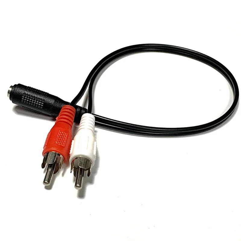 3.5mm Stereo Female To 2 Male RCA Jack Adapter Aux Audio Y Cable Splitter 25CM,3.5mm Jack Male to 2 RCA Female Jack RCA Stereo Y Audio Cable Converter Adapter High Quality