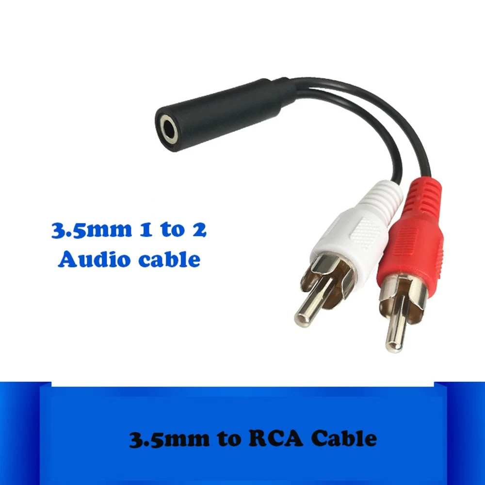 3.5mm Stereo Female To 2 Male RCA Jack Adapter Aux Audio Y Cable Splitter 25CM,3.5mm Jack Male to 2 RCA Female Jack RCA Stereo Y Audio Cable Converter Adapter High Quality