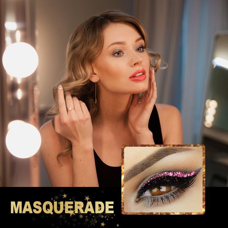 West&Month 2 in 1 Eyeliner Eyelash Stickers Reusable Self Adhesive Long Lasting Glitter Shiny Natural Waterproof Patch Party Cosplay Makeup