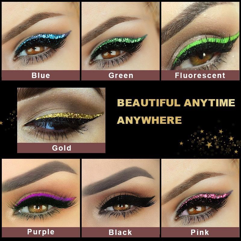 West&Month 2 in 1 Eyeliner Eyelash Stickers Reusable Self Adhesive Long Lasting Glitter Shiny Natural Waterproof Patch Party Cosplay Makeup