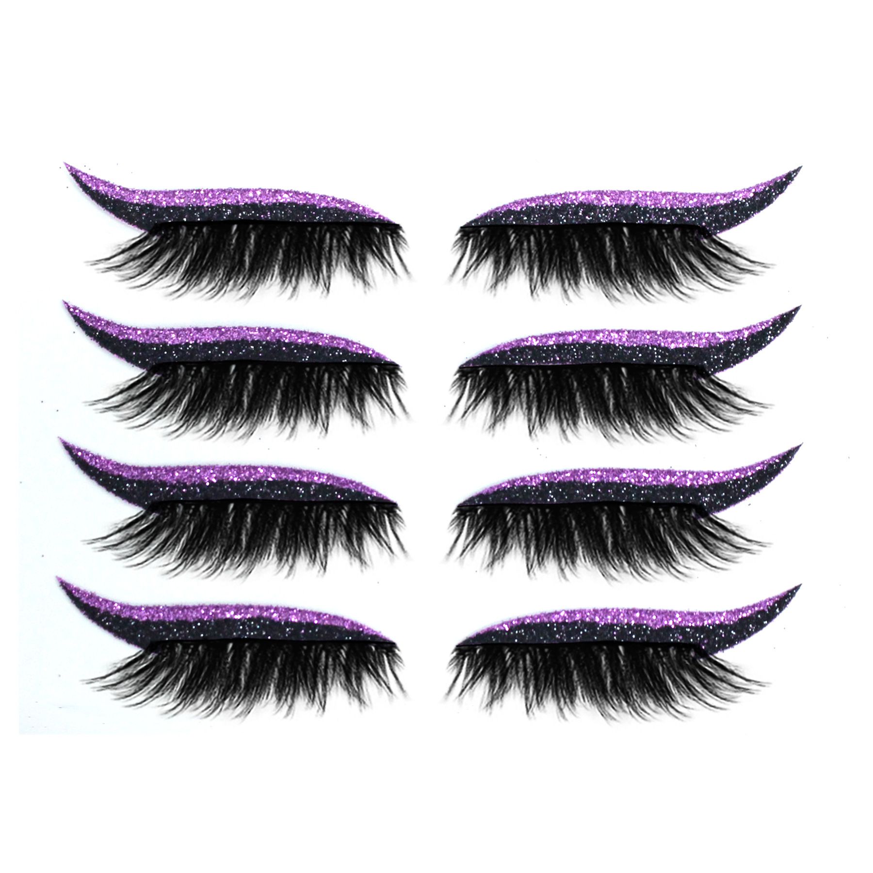West&Month 2 in 1 Eyeliner Eyelash Stickers Reusable Self Adhesive Long Lasting Glitter Shiny Natural Waterproof Patch Party Cosplay Makeup