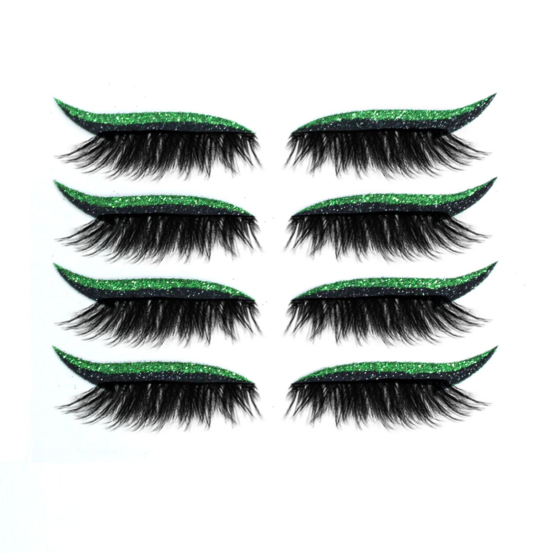 West&Month 2 in 1 Eyeliner Eyelash Stickers Reusable Self Adhesive Long Lasting Glitter Shiny Natural Waterproof Patch Party Cosplay Makeup