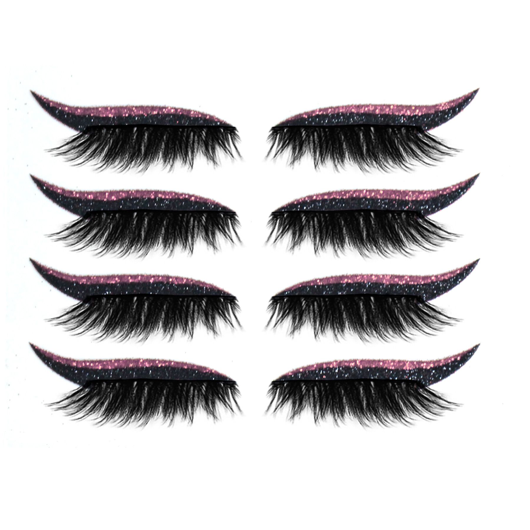 West&Month 2 in 1 Eyeliner Eyelash Stickers Reusable Self Adhesive Long Lasting Glitter Shiny Natural Waterproof Patch Party Cosplay Makeup