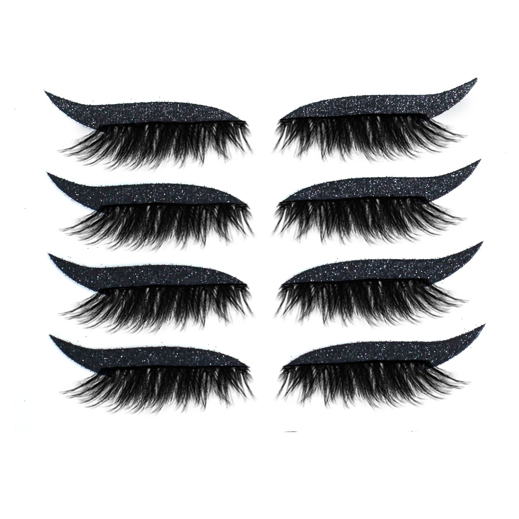 West&Month 2 in 1 Eyeliner Eyelash Stickers Reusable Self Adhesive Long Lasting Glitter Shiny Natural Waterproof Patch Party Cosplay Makeup