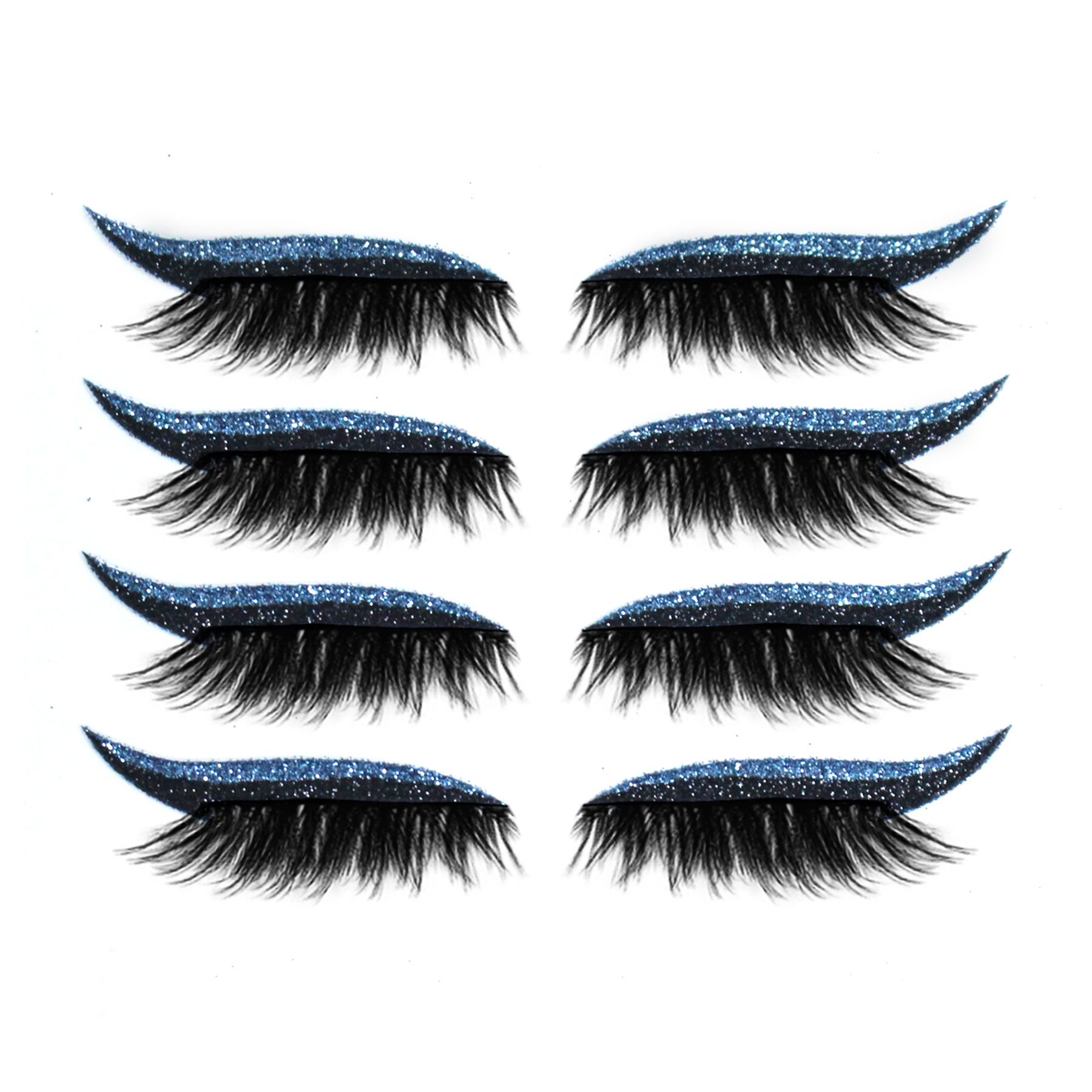 West&Month 2 in 1 Eyeliner Eyelash Stickers Reusable Self Adhesive Long Lasting Glitter Shiny Natural Waterproof Patch Party Cosplay Makeup