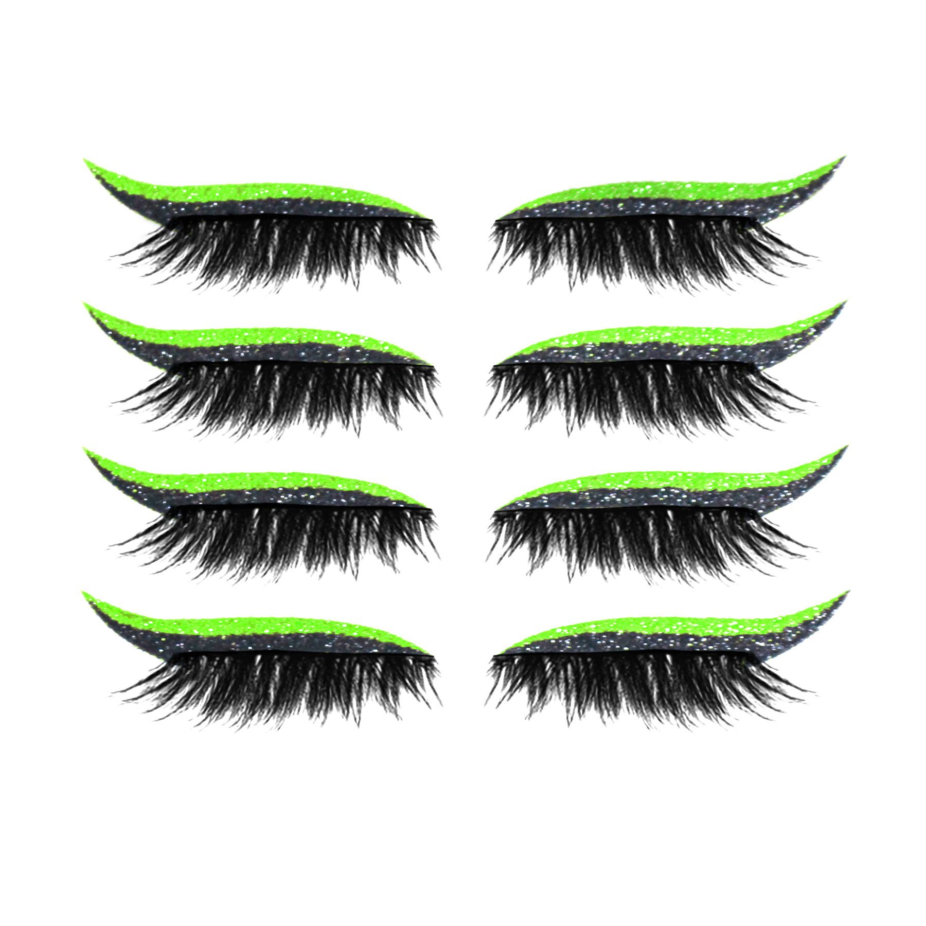 West&Month 2 in 1 Eyeliner Eyelash Stickers Reusable Self Adhesive Long Lasting Glitter Shiny Natural Waterproof Patch Party Cosplay Makeup