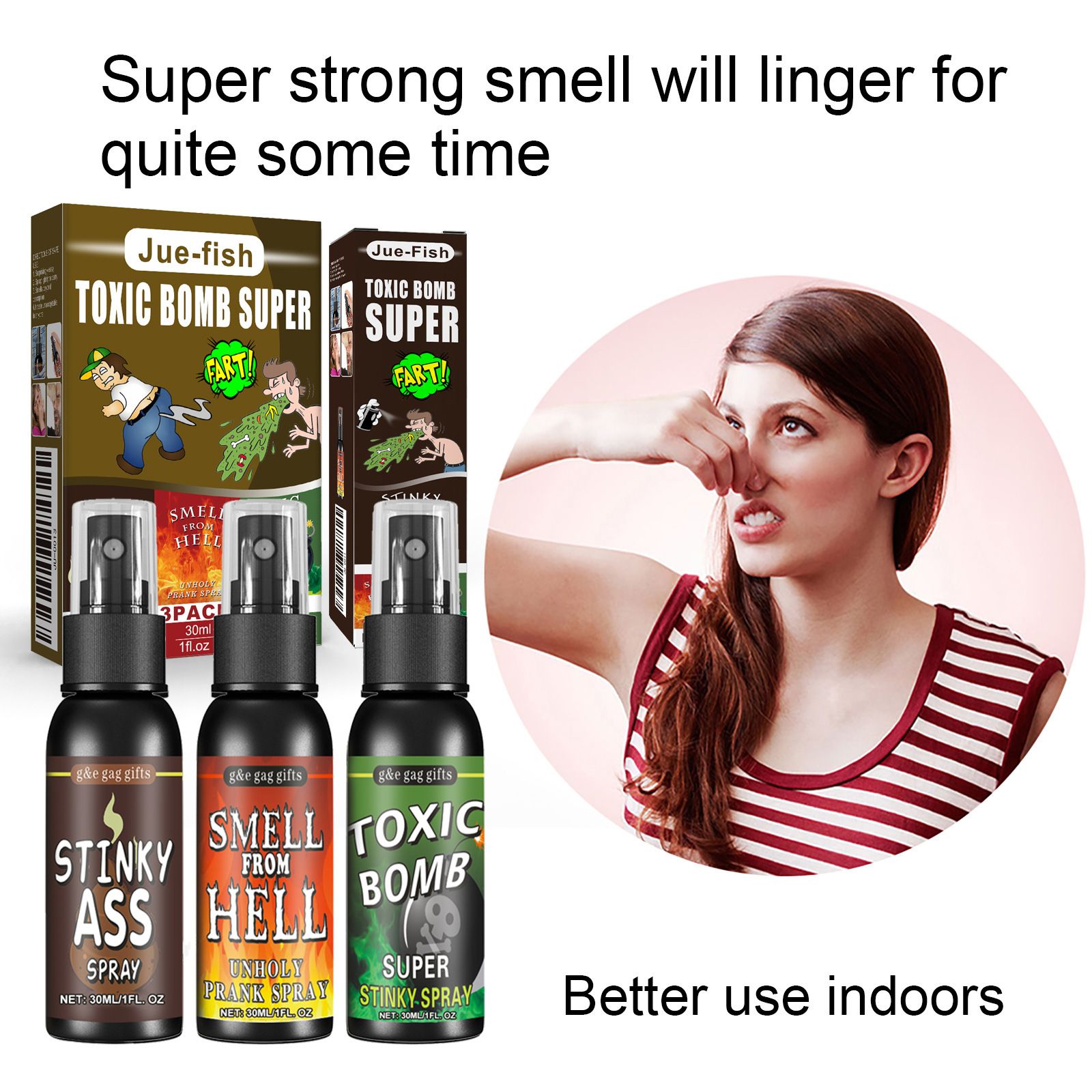 30ml Fart Gag Spray Prank Joke Plastic Smelly Stinky Gags Party Supplies Spray Can Stink for Adults Kids Non Toxic for Halloween