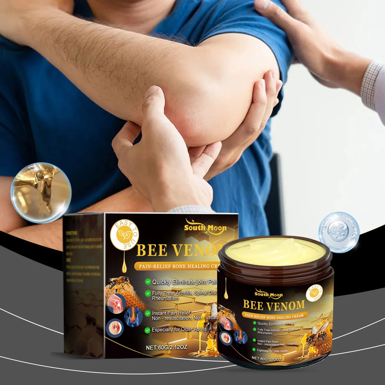 Bee Venom Bone Therapy Cream Joint Analgesic Rheumatoid Treatment Relieve Lumbar Knee Muscle Soreness Knee Pain Relief Ointment