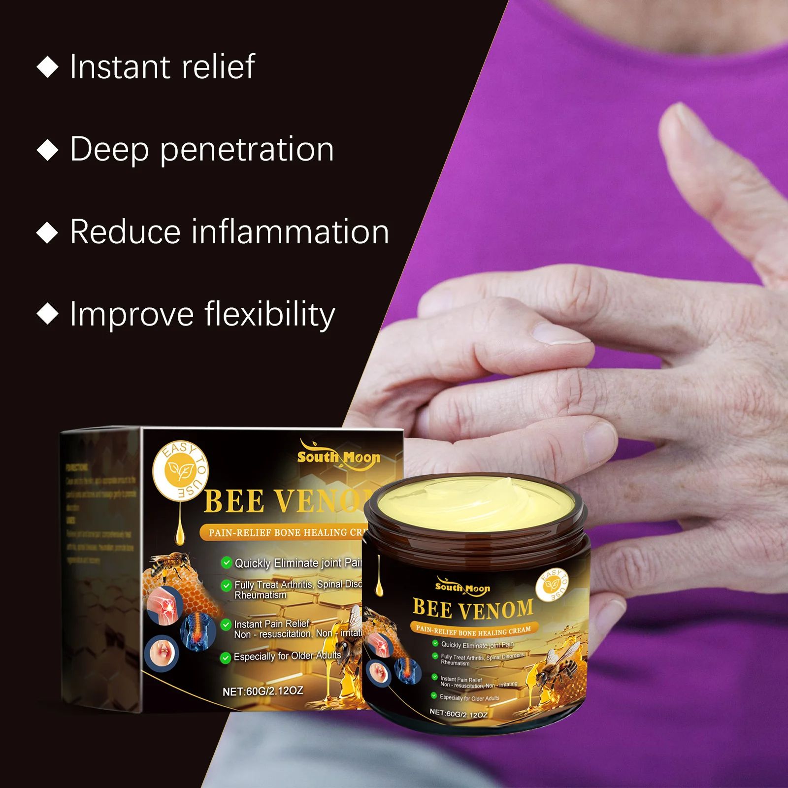 Bee Venom Bone Therapy Cream Joint Analgesic Rheumatoid Treatment Relieve Lumbar Knee Muscle Soreness Knee Pain Relief Ointment