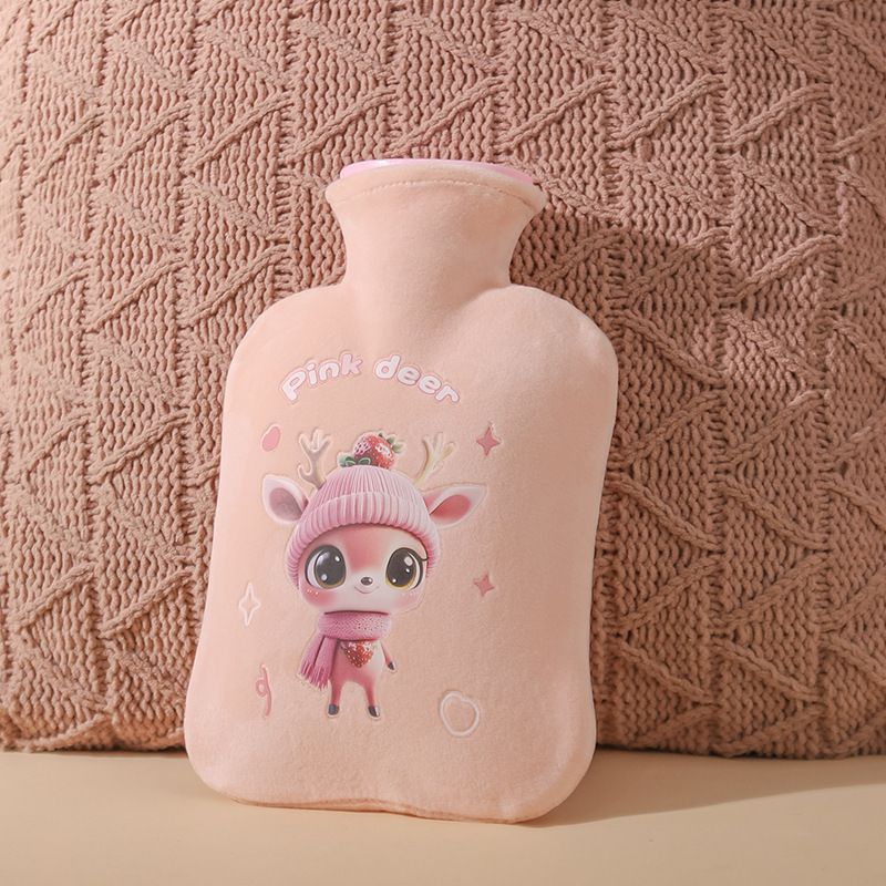 1000ml Hot Water Bag With Cloth Cover Hot Water Bottle Cute Portable Hotwater Warmer Screw As Gift Women Lady Student