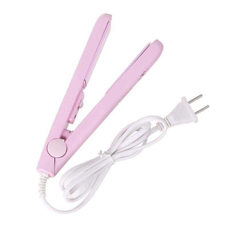 Mini Hair Straightener Clipboard Small Power Plug Curling Hair Straight Hair Girls Air Bangs Portable Hair Straightener