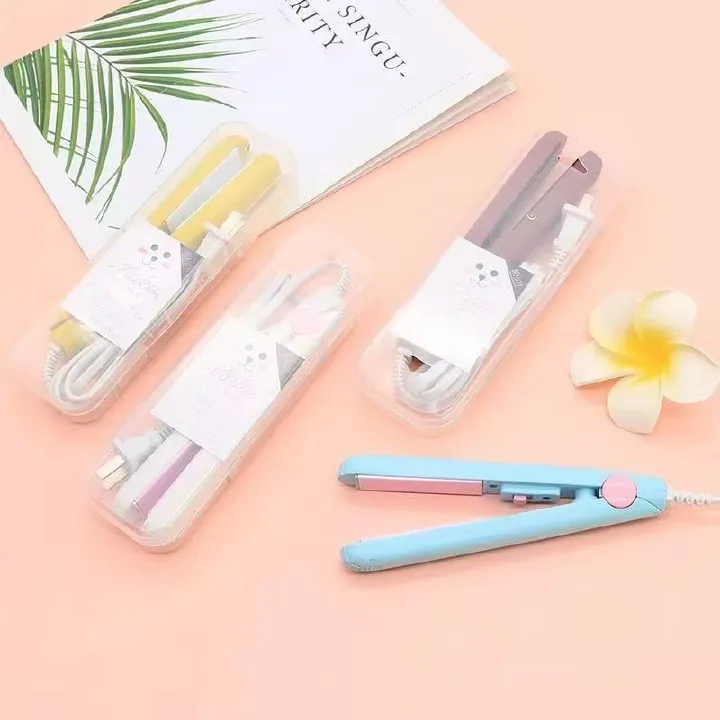 Mini Hair Straightener Clipboard Small Power Plug Curling Hair Straight Hair Girls Air Bangs Portable Hair Straightener