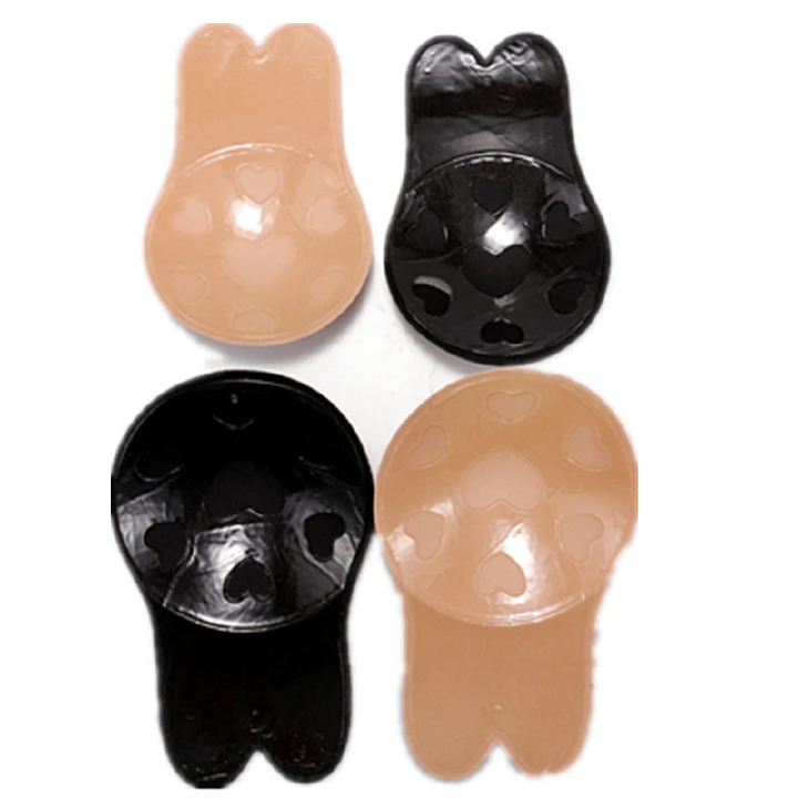 Push Up Bras Adhesive Silicone Strapless Invisible Bra Reusable Sticky Breast Lift Tape Rabbit Nipple Cover Bra Pads For Women