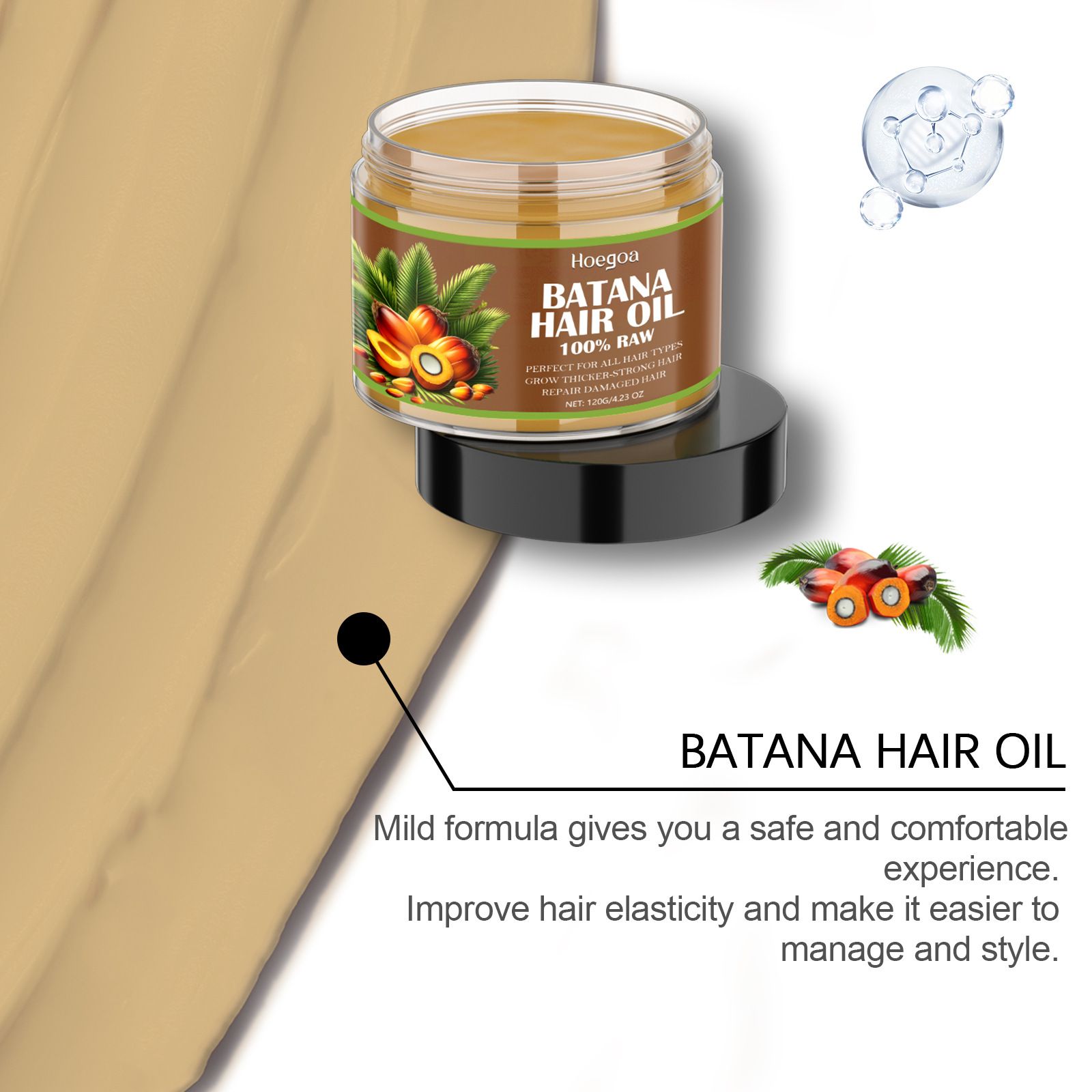 Batana Oil 100% Natural Hair Care Oil Prevents Hair Loss In Men And Women Nourishes Dry Hair Ends Improves Smoothness And Shine