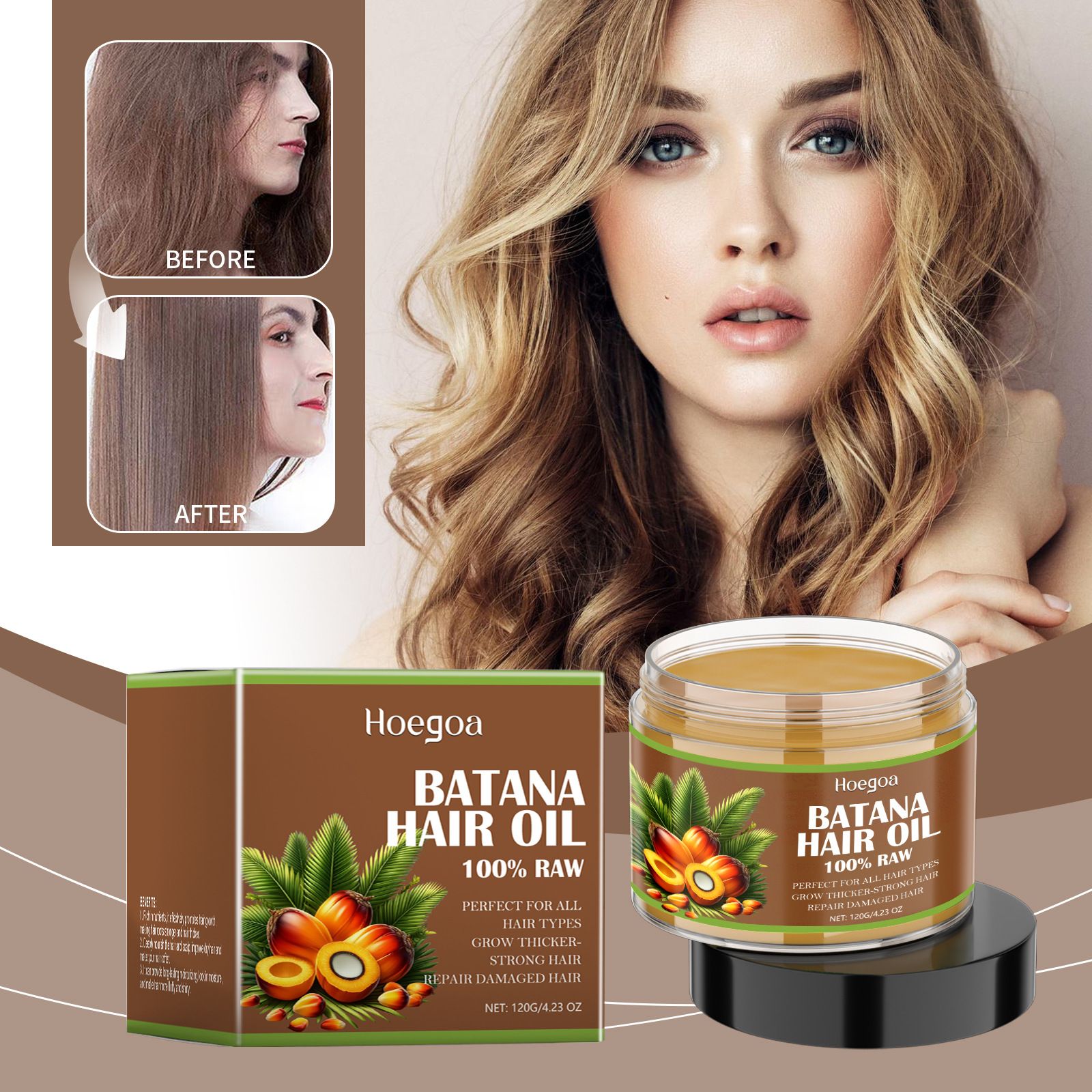 Batana Oil 100% Natural Hair Care Oil Prevents Hair Loss In Men And Women Nourishes Dry Hair Ends Improves Smoothness And Shine
